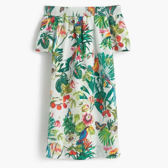 J. Crew Dresses & Skirts - J Crew Off Shoulder Ratti Into the Wild Dress 10